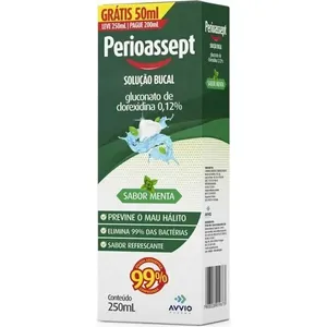 Perioassept Enxaguante Antisséptico Bucal Com Álcool Sabor Menta 250ml