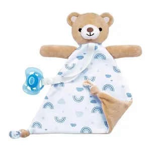 Naninha - Urso - Azul - Buba Naninha Buba Ursinho Rosa Com Prendedor de Chupeta Azul Único