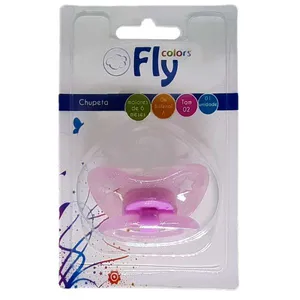 Chupeta Fly Colors Bico de Silicone Redondo Tamanho 2 Estrela Cores Sortidas