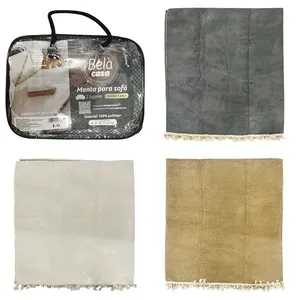 Manta Sofá 2 Lugares Bela Casa Sortida Poliéster 160x90cm Ref. LM3601BEL - HoneyHome