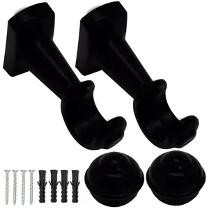 Kit Varão 2m Slim 28mm Bella Arte Preto Fosco