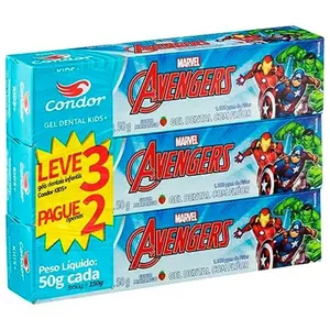Creme Dental Infantil Condor Avengers 50g 8211 - Leve 3 Pague 2