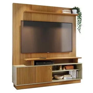 Estante Home Theater Ares Cumaru/opala Para Tv Até 65” - Madetec Cumaru/opala