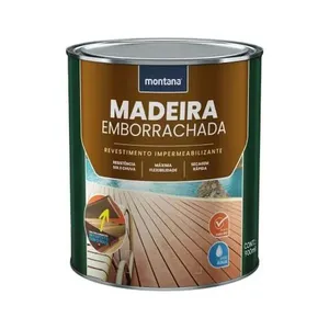 Madeira Emborrachada Cumarú 900ML para Proteção de Madeira com Acabamento Emborrachado Marrom Montana Universo do Lar Madeira Emborrachada Cumarú 900ML Ideal para Móveis, Decks e Pergolados Marrom Montana Universo