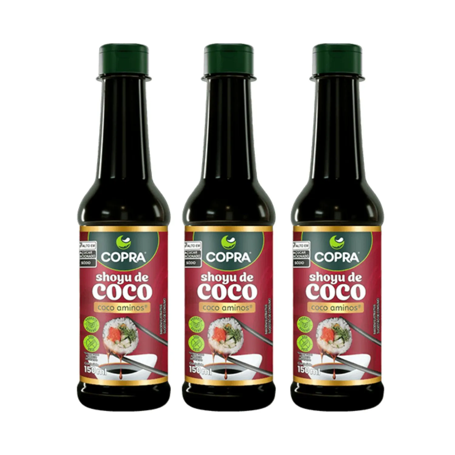 Kit Molho Shoyu De Coco Aminos - Copra 3 Unidades 150ml