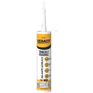 Selante Acrílico para Trincas 148017 Reparos em Fissuras Internas e Externas Branco Bisnaga 400g Vedacit Selante Acrílico para Trincas 148017 Reparos em Fissuras Branco Bisnaga 400g Vedacit