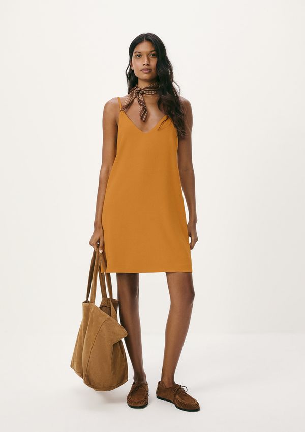 Vestido Curto Em Viscolinho - Laranja XG