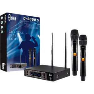 Microfone Sem Fio Dylan Duplo Profissional UHF D-9000S (MP)