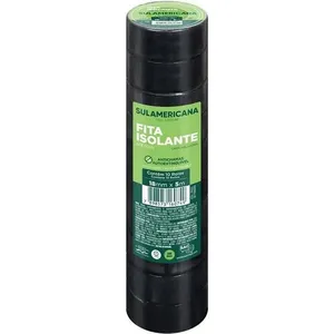 Kit 10 Fitas Isolantes 18MMx5M Anti Chama para Isolamento Elétrico Até 600V Sulamericana Fantasias Kit 10 Fitas Isolantes 18MMx5M Anti Chama Até 600V Sulamericana Fantasias