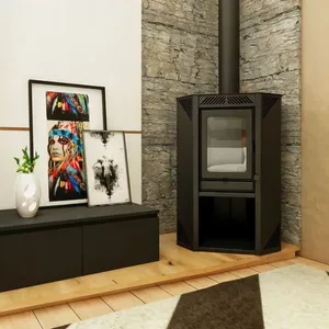 Calefator Versati Canto Fechado Alta Eficiência para Aquecimento Residencial Interno Açofire Lareiras Lareira Calefator Versati - Canto