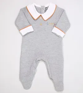 Macacão Tricot Happy - HP05 De 0 a 6 meses Cinza - M