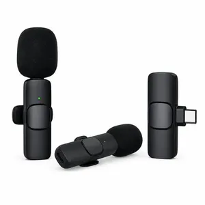 Kit Microfone de Lapela sem Fio Duplo Type C MDM Voz Cristalina Recarregável para Celular Kit Microfone de Lapela sem Fio Duplo Type C MDM com 2 Unidades Recarregáveis