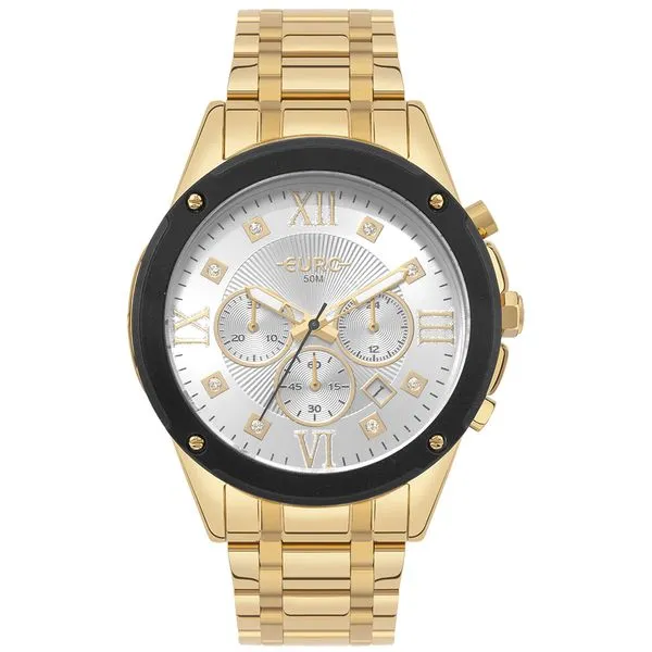 Relógio Euro Feminino Big Case Dourado - EUJS25AJ/4D Relógio Euro Feminino Delux Dourado - EUJS25AJ/4D
