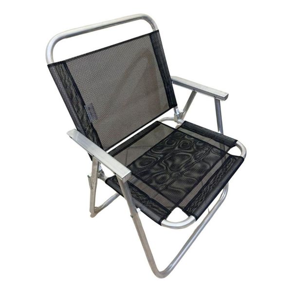 Cadeira De Praia Conforto Oversize 140kg Sanete Ronchetti Cor Preto