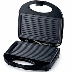 Sanduicheira Grill Elétrica Misteira Antiaderente 750W 127V Prensa Dupla Preta