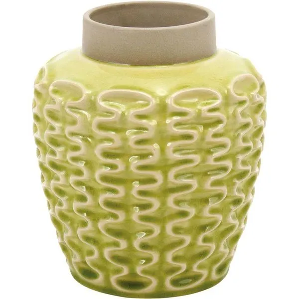 Mangga Vaso 22X20X20Cm Cerâmica Amarelo