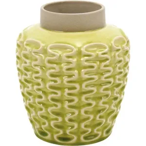 Mangga Vaso 22X20X20Cm Cerâmica Amarelo