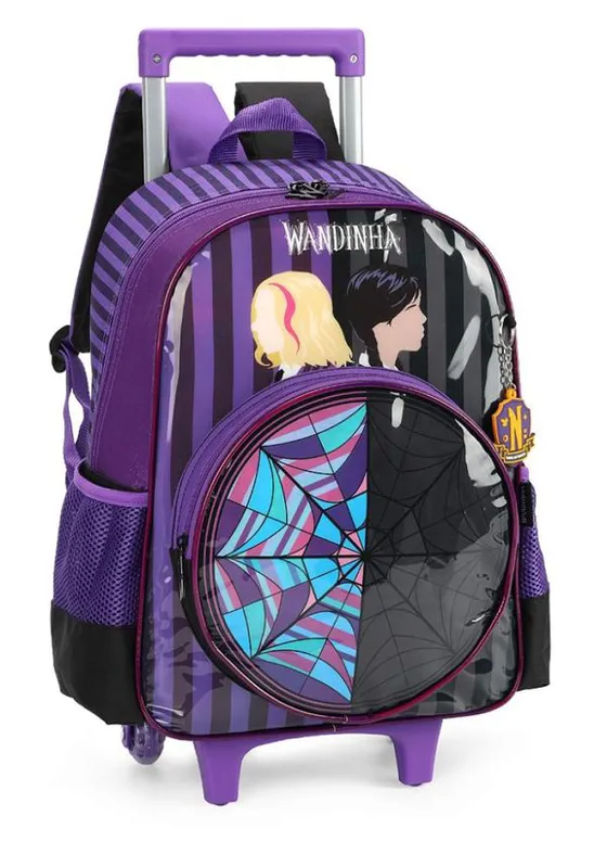 Mochila de Rodinhas Com Alça Luxcel Wandinha Roxo Único
