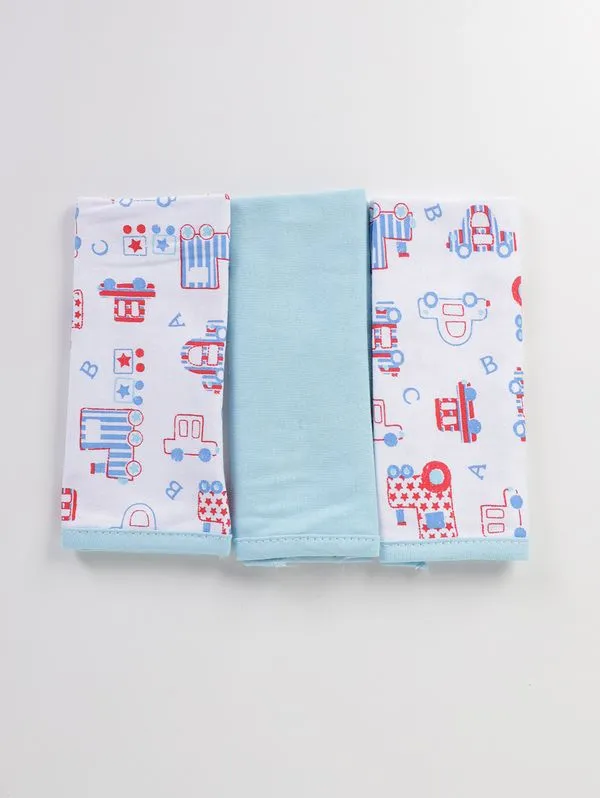Kit com 03 Babetes Infantil Para Bebê - AZUL
