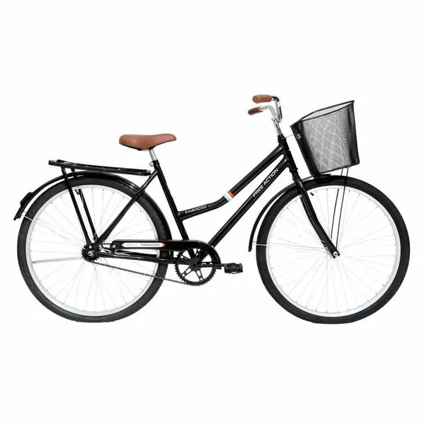 Bicicleta Aro 26 Paradise Urbana Quadro Aço 1v Contra Pedal Preto Cooper Free Action