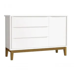 Cômoda Sapateira Classic New Branco Fosco Com Madeira - Reller