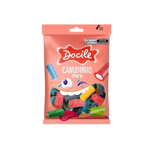 Bala Docile Canudinho Mini 70g BALA DOCILE 70G CANUDINHO MINI