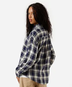 camisa oversized feminina manga longa xadrez azul P