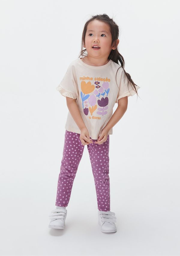 Conjunto Infantil Menina Estampado - Bege 004