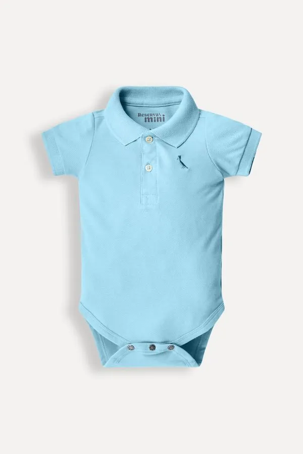 Body Polo Mc Bb Piquet Basica Turquesa - P