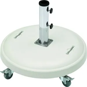 Base Para Ombrellone Redonda 50kg Com Rodas Branca Bel Lazer