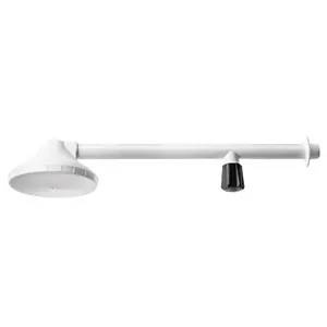 Chuveiro Plástico Com Braço Registro De 30cm 1/2" Branco 5” Pequeno Herc (MP)