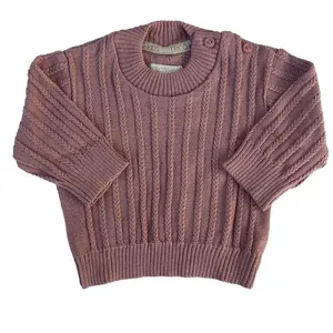 Blusa de Tricô Alice Trançada Rosa Antigo P