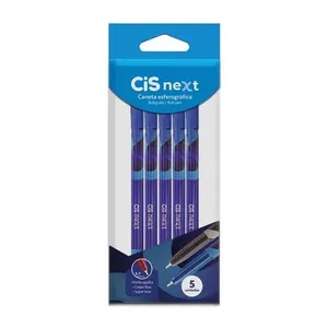 Caneta Esferográfica Next 0.7mm Azul 5 Unidades 57693 - Cis