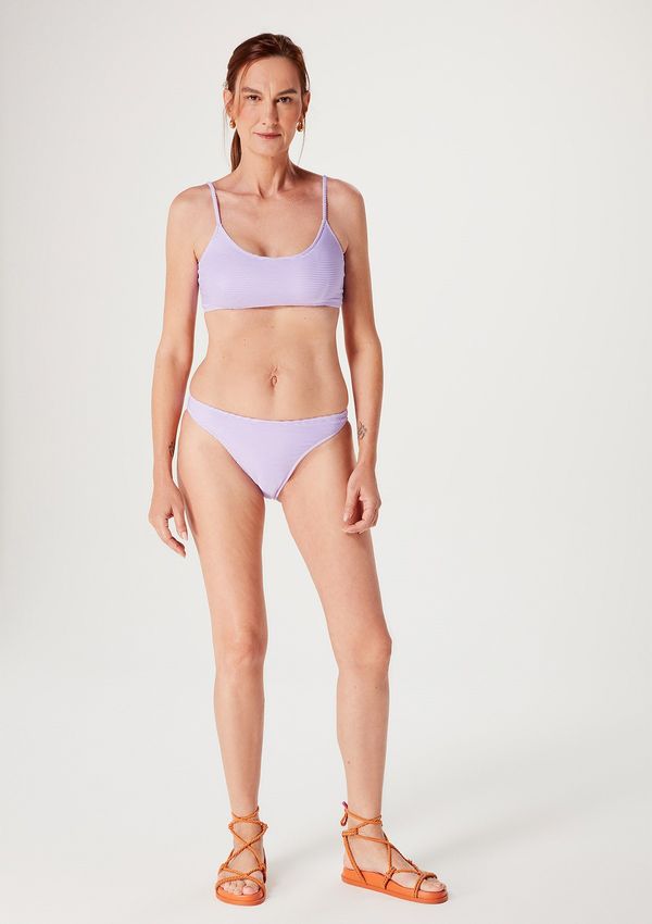 Calcinha Biquíni Tanga em Malha Texturizada - Roxo XG