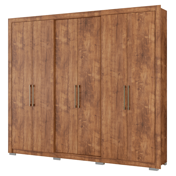 Guarda-roupa em MDP e MDF, 6 Portas e 3 Gavetas, Pés - Carraro Stima 1052 Native
