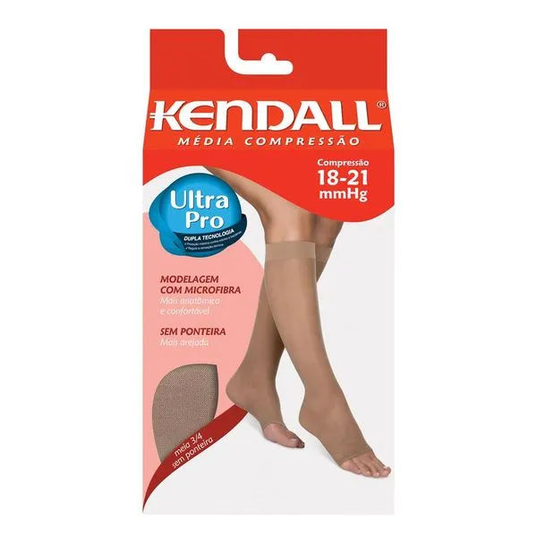 Meia Calça Kendall Curta Panturrilha Média Compressão sem Ponteira XGG Mel