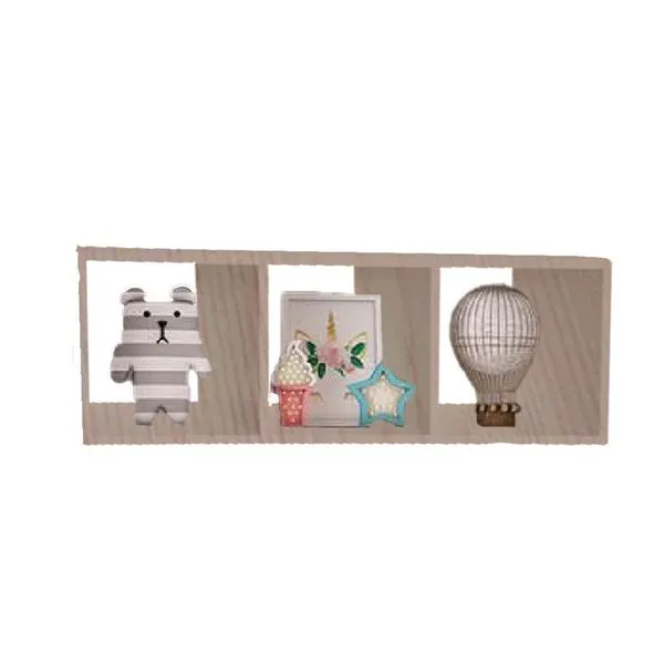 Nicho Triplo F031 80x30x20CM MDF de Reflorestamento com Acabamento Cru para Organização Amadeirado Nicho Triplo F031 80x30x20CM MDF de Reflorestamento com Acabamento Cru Amadeirado