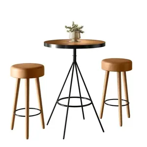 Conjunto Mesa Bistrô Viena com 2 Banquetas Londres Tampo em MDF Couríssimo Amarula 60x60x100cm Loja Sheep Conjunto Mesa Bistrô Viena 2 Lugares com Banquetas Londres Couríssimo Amarula Loja Sheep