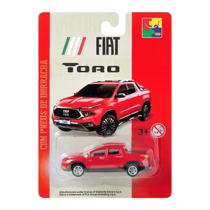 Carro Miniatura CKS Fiat Toro Vermelha Pneus de Borracha