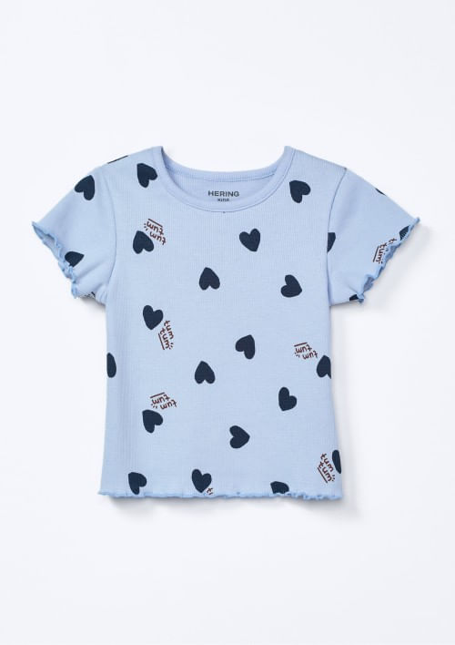 Blusa Infantil Menina Toddler Estampada - Azul 004
