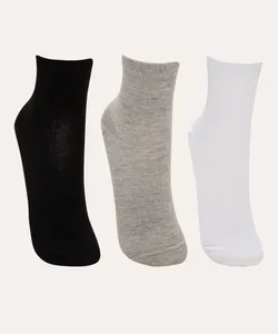 kit de 3 pares de meias cano médio multicor 34-39