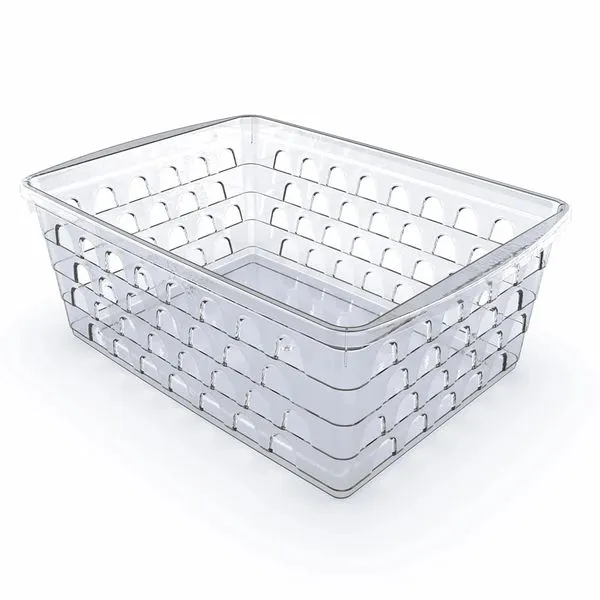 Cesto Organizador Multiuso G Retangular Alto Plástico Transparente 29x20x11cm 1122 - Uninjet