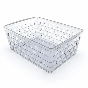 Cesto Organizador Multiuso G Retangular Alto Plástico Transparente 29x20x11cm 1122 - Uninjet