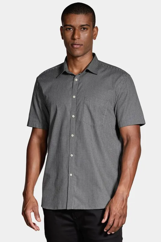 Camisa Regular Xadrez Damero Verde Salvia Com Preto - GG