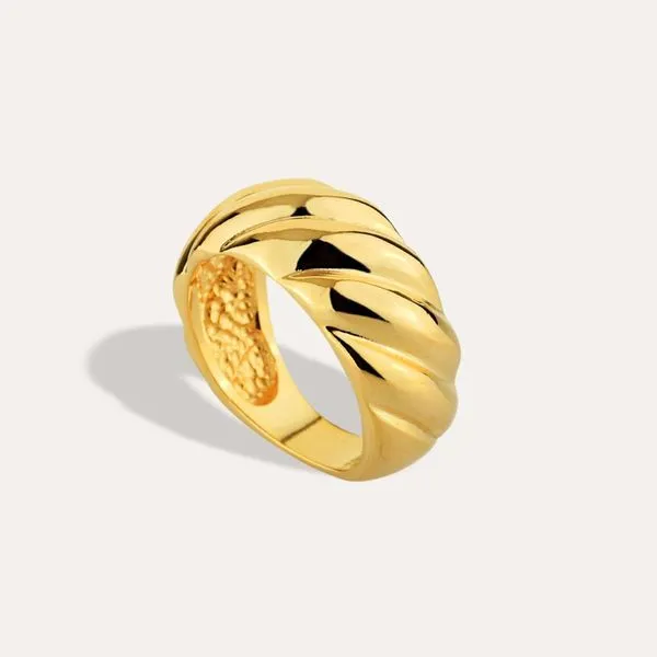 Anel Bold Banho De Ouro 18k Aro 17