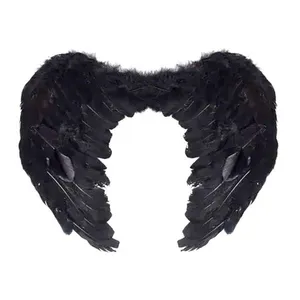 Asa De Anjo Preta Infantil - 50cm
