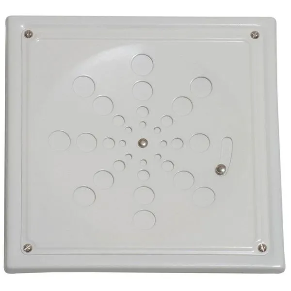 Ralo Grelha Quadrada 10cm Branca Com Caixilho Com Fecho - ESTILMAX