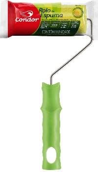 Rolo De Espuma Amarela Para Pintura 9Cm Com Suporte 976 Condor