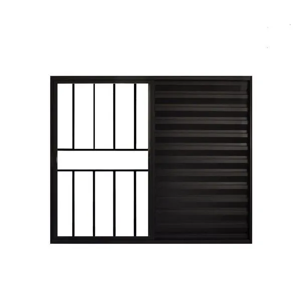 Veneziana 3 Folhas De Correr C/grade 1.00 X 1.20 Alumínio Preto Linha Modular - Hale