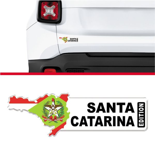 Adesivo Resinado Estado De Santa Catarina Edition Branco